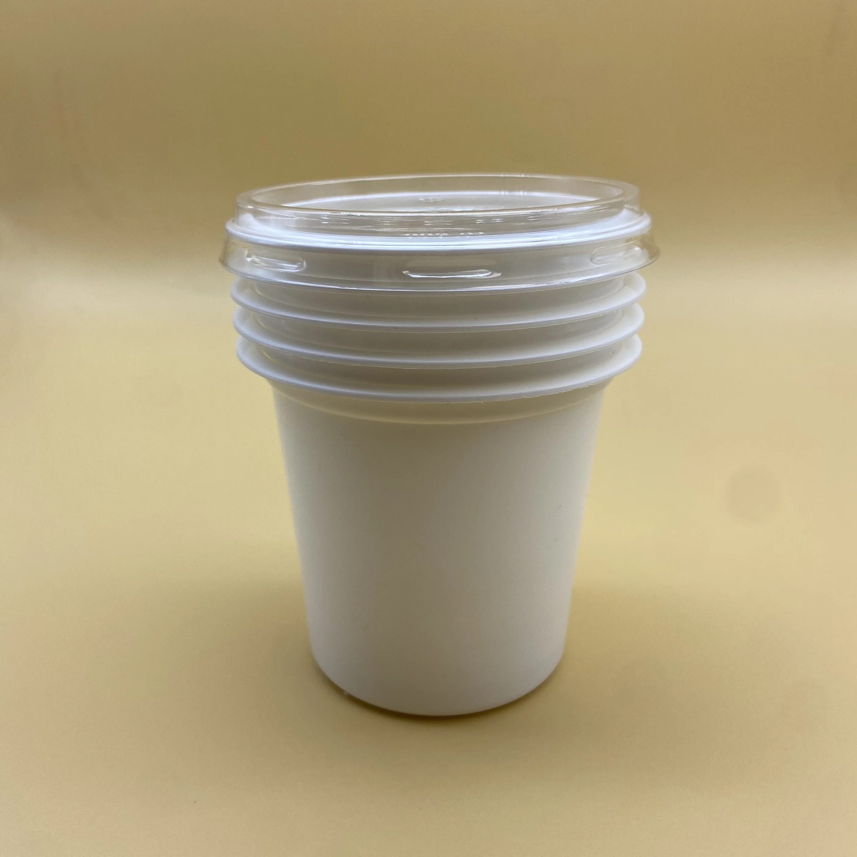 Sulide Eco Friendly 280ml 10 oz Disposable PP Plastico Yogurt Plastics Packaging White Cup Custom Plastic with PET Lids