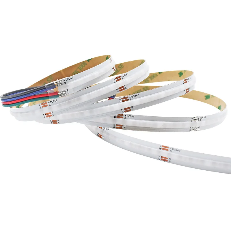 DC24V High Density Dotless RGB FOB LED Rope Light  IP20/IP65/IP66/IP68 RGB COB LED Strip