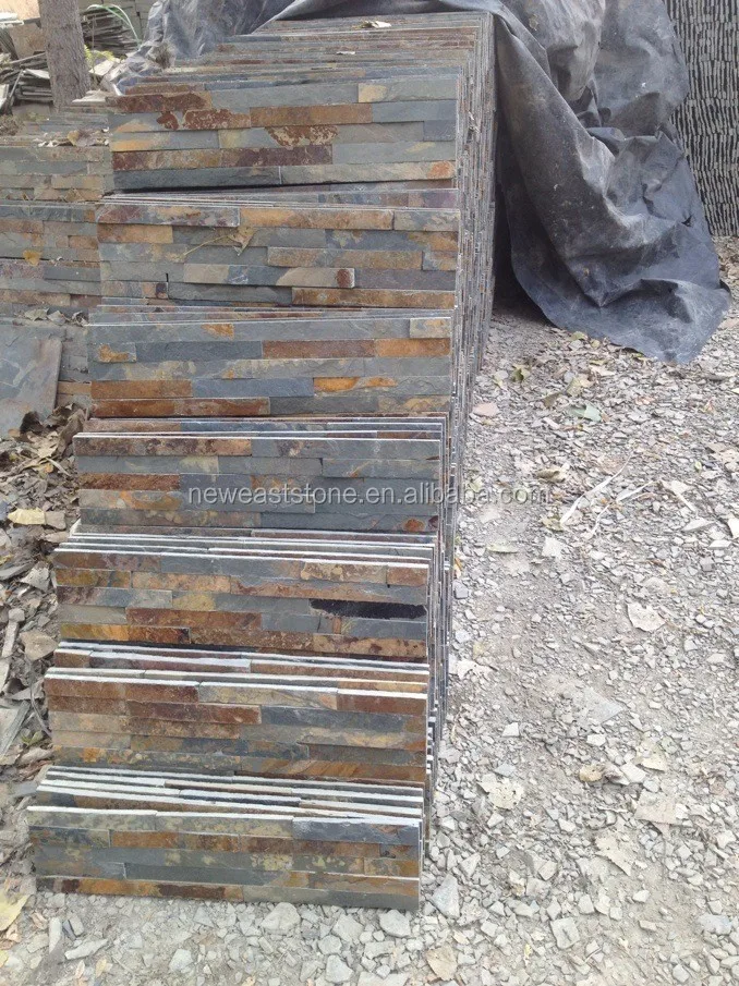 Natual rustic quartzite ledger stone exterior wall cladding panel