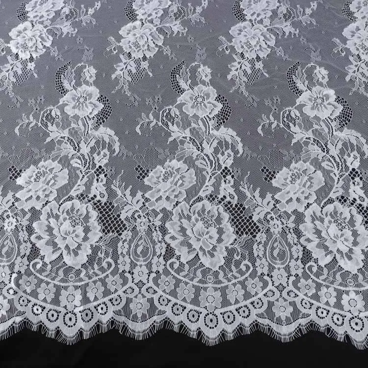L9172  Yanzi Factory Eyelash Trim Material Guipure Bridal Wedding Dress Cloth White Lace Fabric