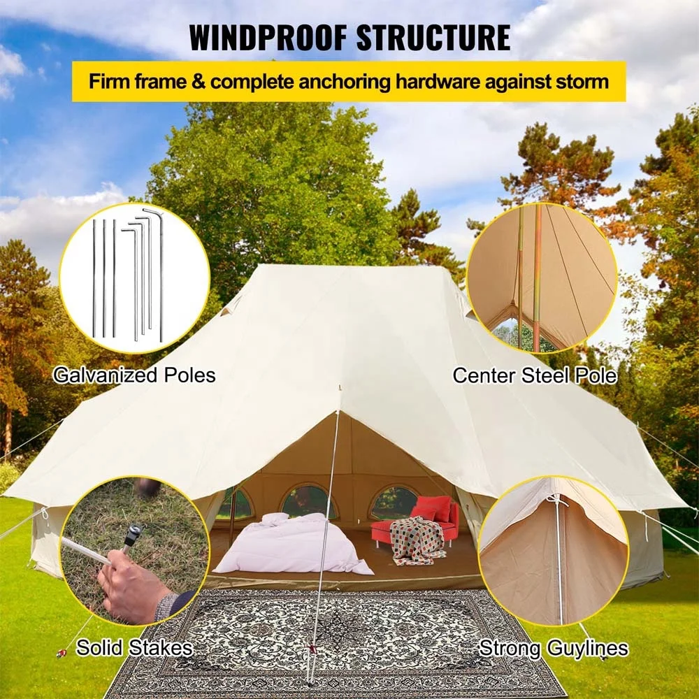 CHENEVERT Source Factory Imperial Tent Outdoor Camping Camp 3 Doors 24 Square Rain And Sun Protection And Wind Yurts