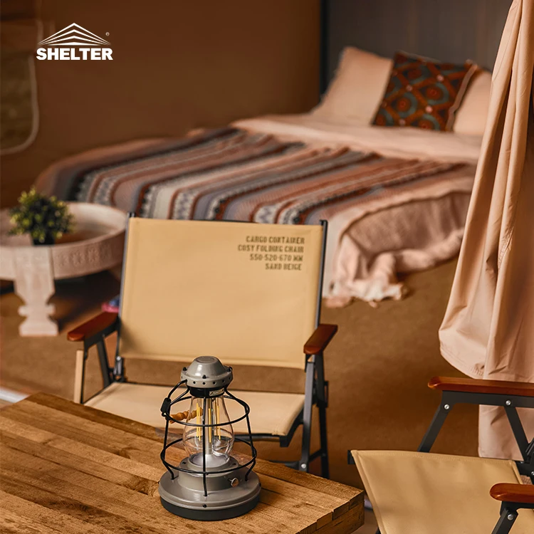 outdoor Luxo Tent Luxury Desert Camping Glamping Canvas Safari House Shaped Resort Tent House