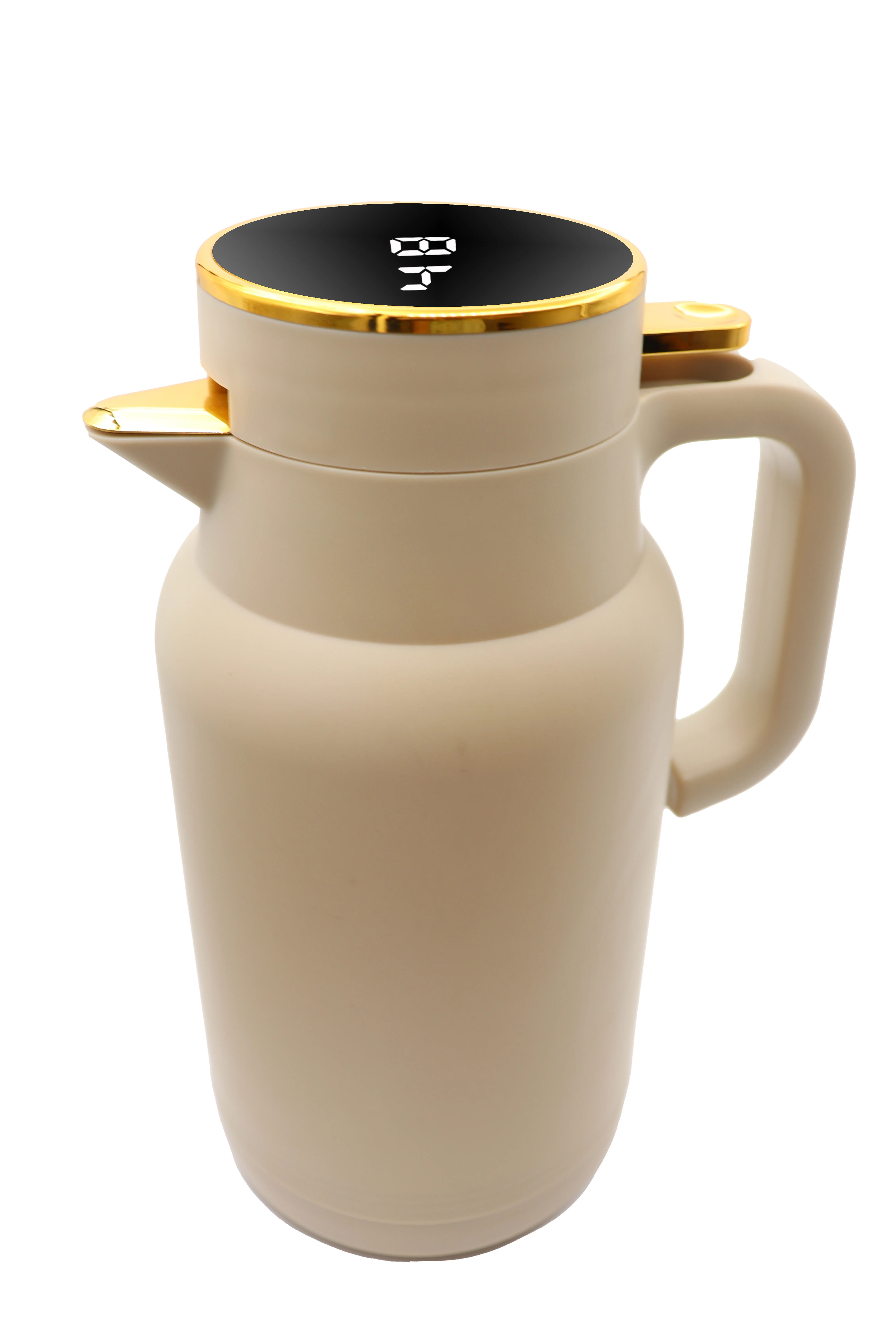 LED Temperature Digital Display 1000ML Glass Refill Insulated Vacuum Flask Vacuum Jug Pot Coffee Pot with Material Pattern