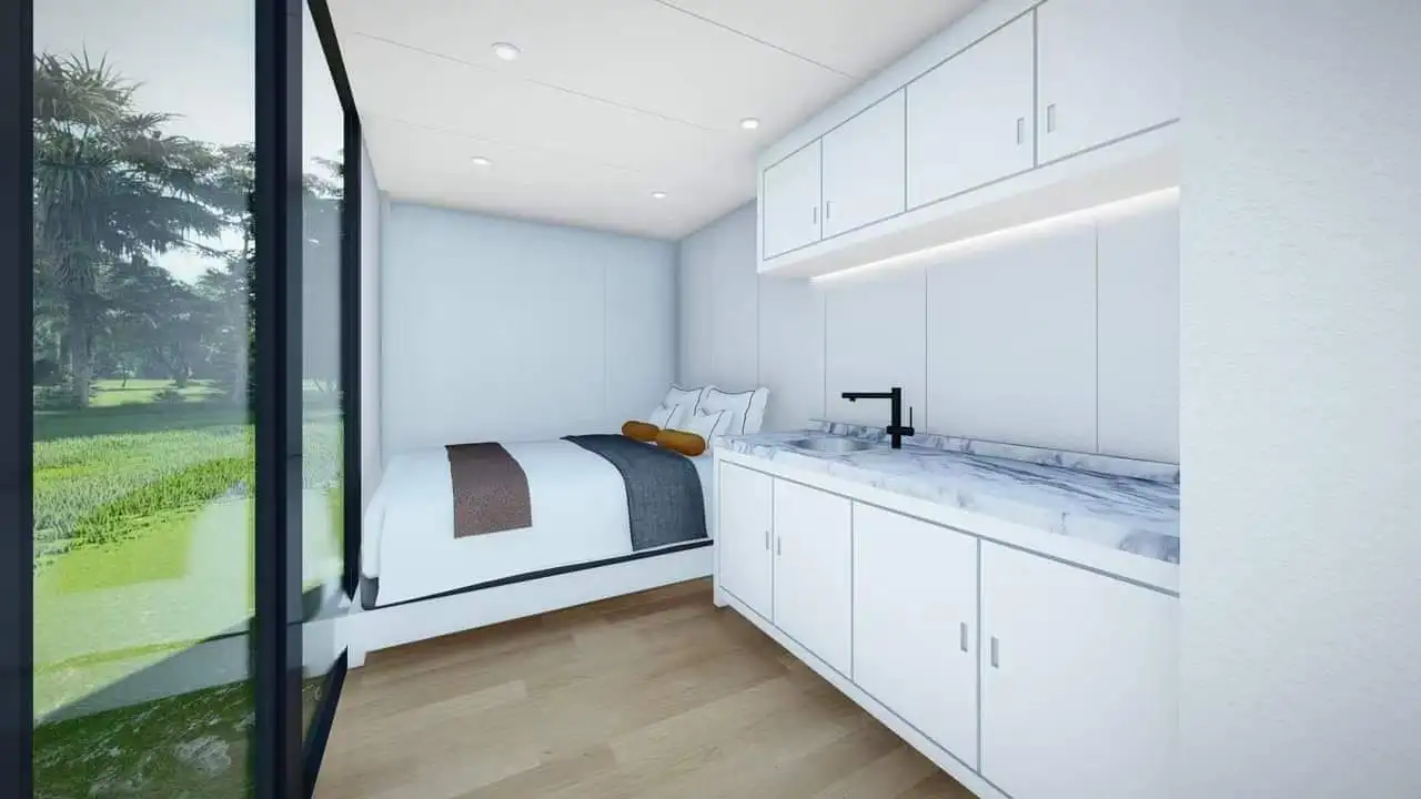 Крошечный дом мобильный Рабочий офисный блок яблоко кабина 20 футов 40 уличный Современный популярный сборный