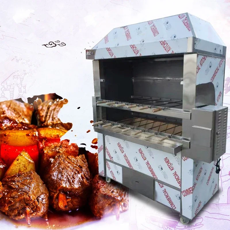 Commercial Stainless Steel BBQ Charcoal Machine Electric Barbecue Grill Gas Heating Barbecue Grill Machine