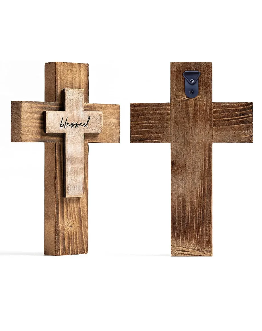 Rustic Natural Pine Church Home Room Decoration Christians Spiritual Religious Cross Gifts Wall Wooden Cross