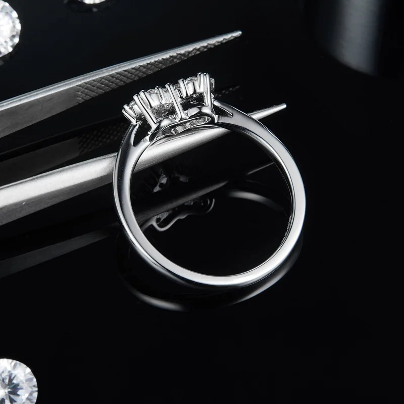 Engagement womens vvs moissanite heart ring pass diamond tester gra certified 925 sterling silver moissanite diamond heart ring