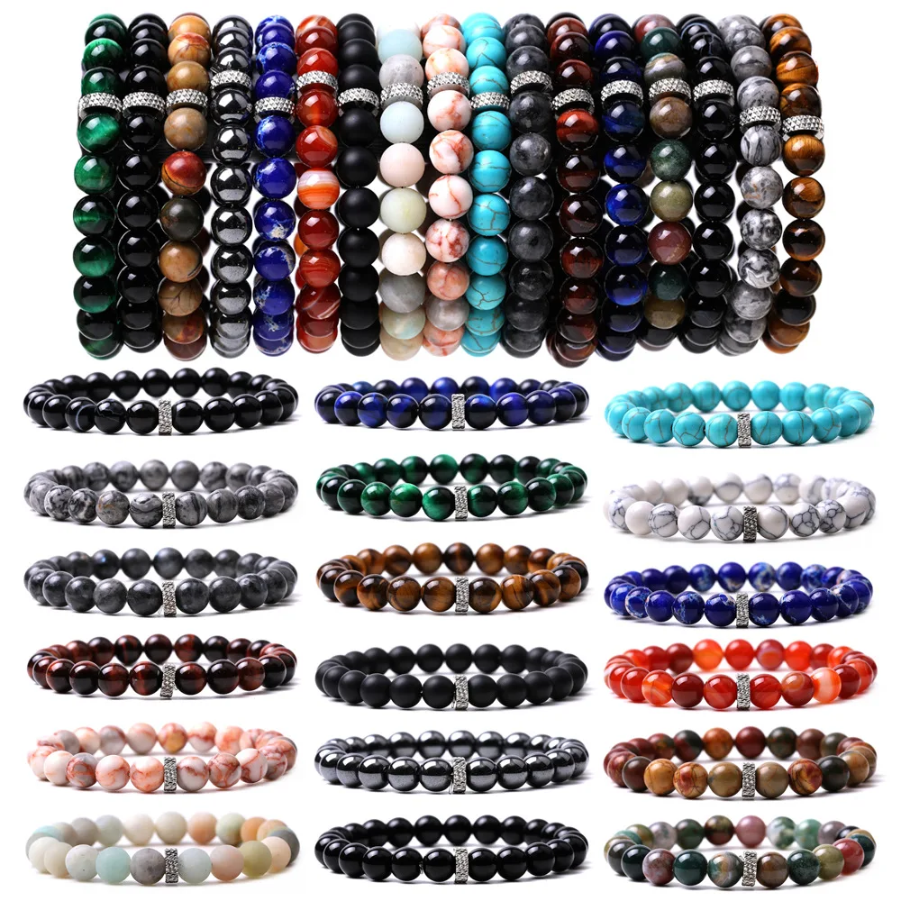 Assorted Healing Chakras Beads Tiger Eye Stone Bracelet Women Men Woven Energy Buddha Bracelets