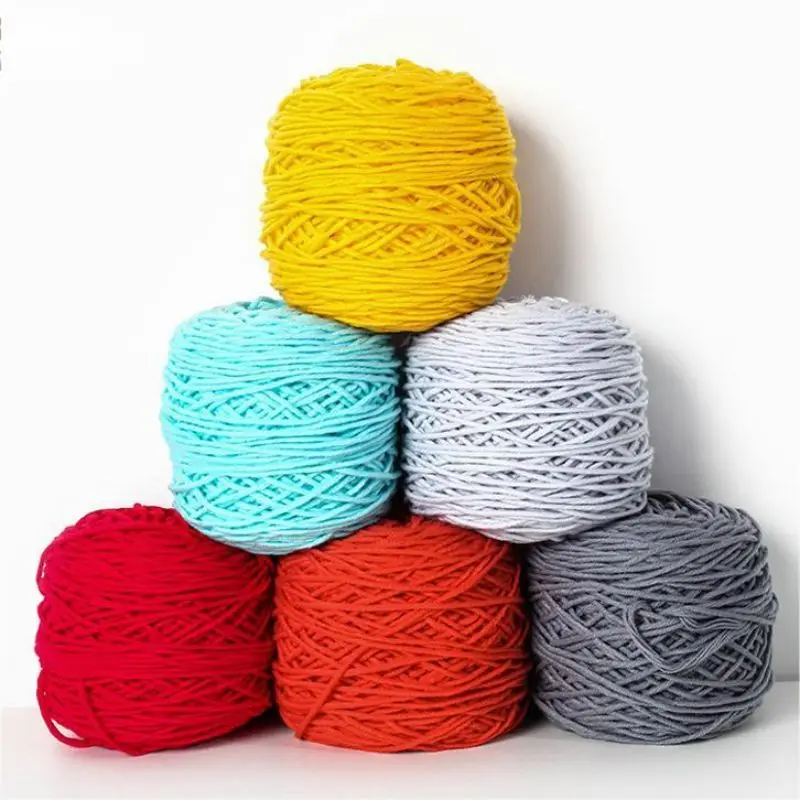 Однотонная ворсовая пряжа 8-слойная хлопковая ворсовый ковер с разноцветной вязальной нитью вышивка