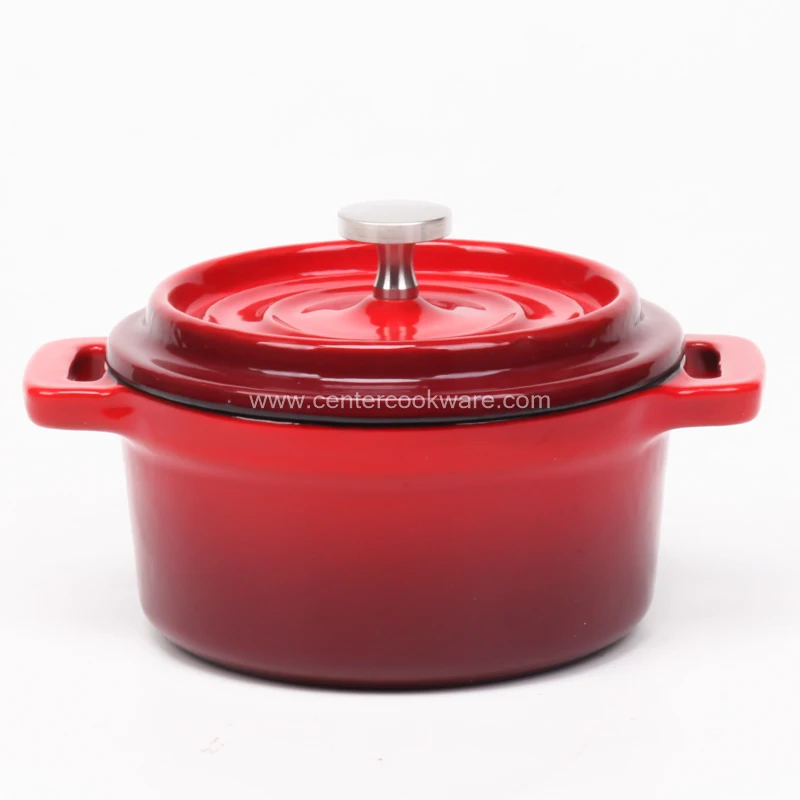 wholesale OEM ODM cookware Kitchen cooker Non Stick Cast Iron Enamel Cooking mini Casserole Stock cocotte soup Pots With Lid