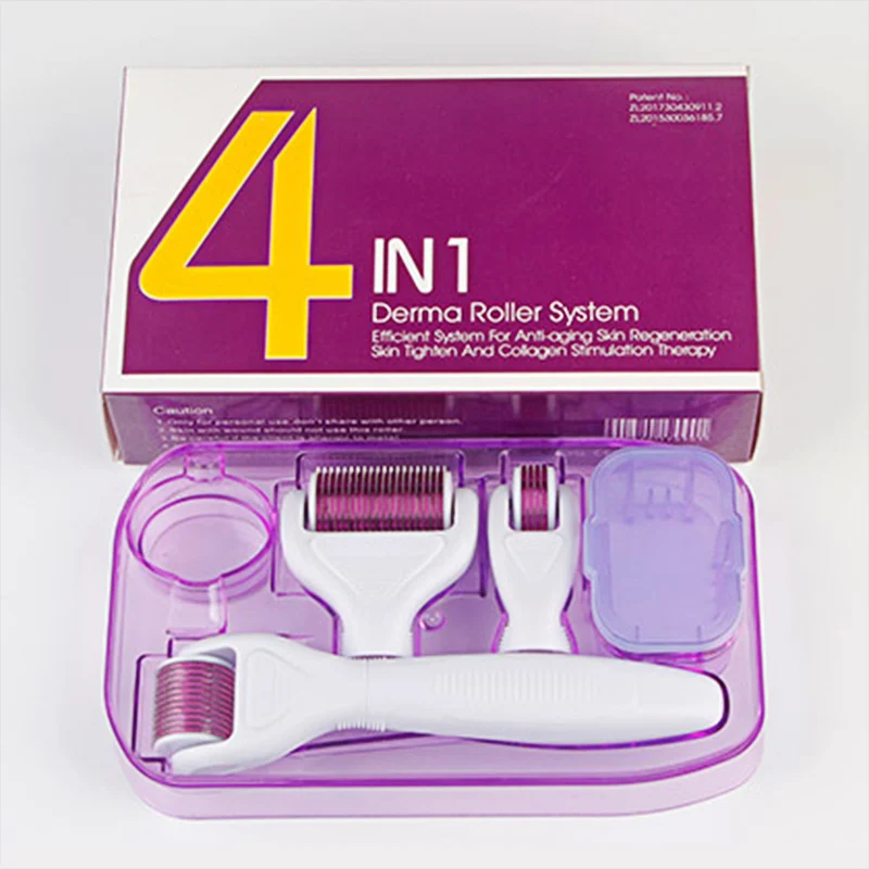 DRS 4 in 1 Best Derma Roller Kits Derma Roller 540 Derma Stamp For Face And Body Skin Reviews Microneedling Treatment