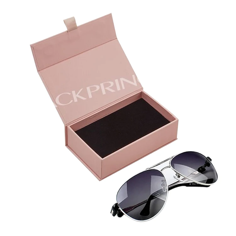 Недорогая коробка на заказ дизайнерские большие солнцезащитные очки магнитный складной держатель из твердого картона футляр для хранения упаковка солнцезащитных
