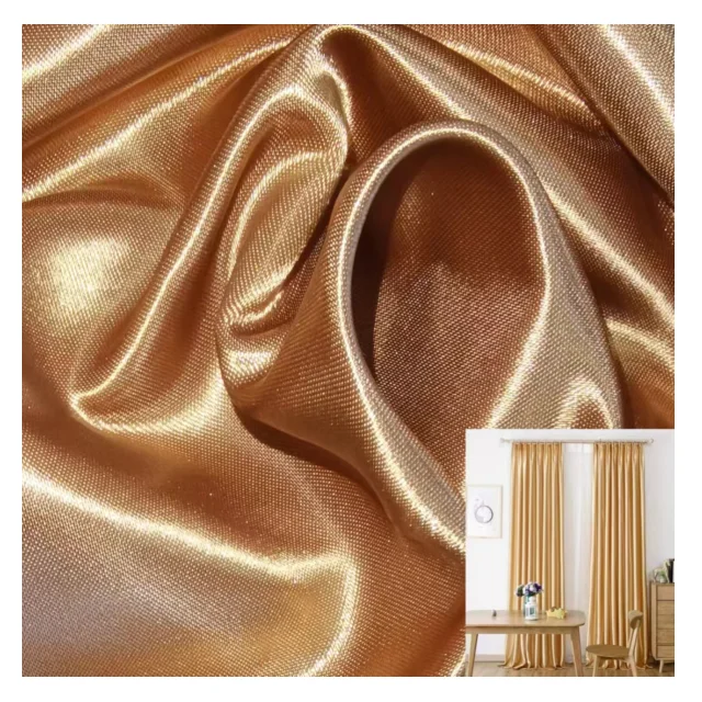 Wholesale noble 100% polyester satin curtain fabric for upholstery