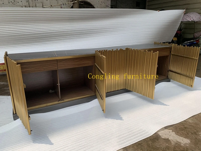 Роскошный Прилавок 8091 из нержавеющей стали золотого цвета, приемный стол, стол для салона красоты