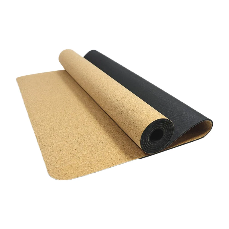 High Density Deluxe Non Slip Wholesale  Cork Yoga block Mat Exercise Pilates and Yoga Mat