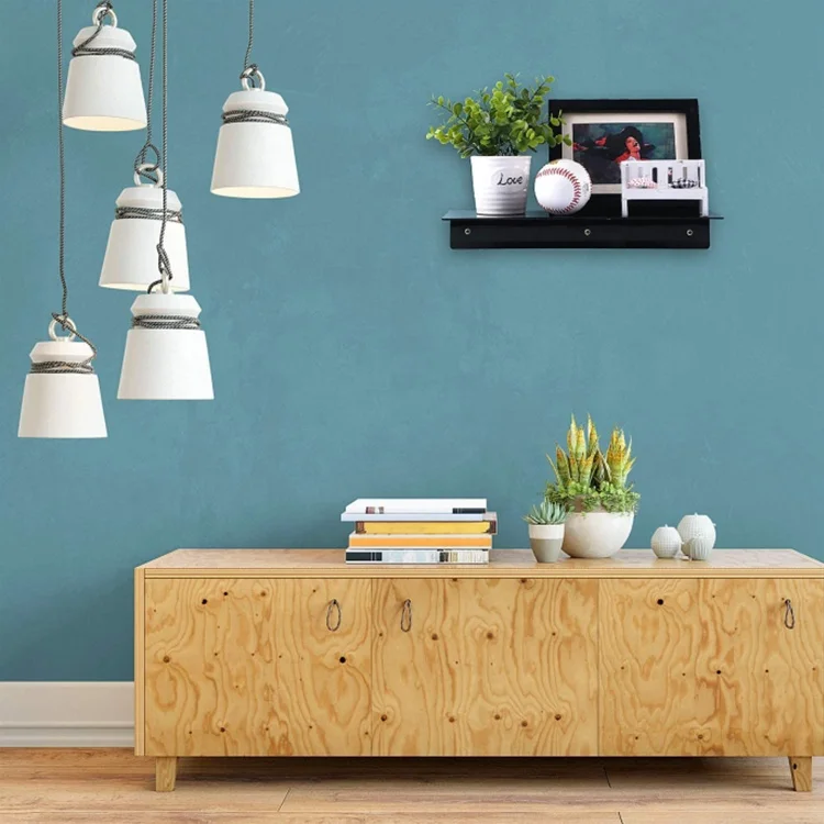 Modern and Simple Black Acrylic Wall Shelves Floating Shelves Kids Bookshelf with Holes for Home