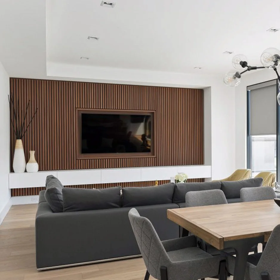 Wood paneling Timber feature wall composite 3d fluted wall panels