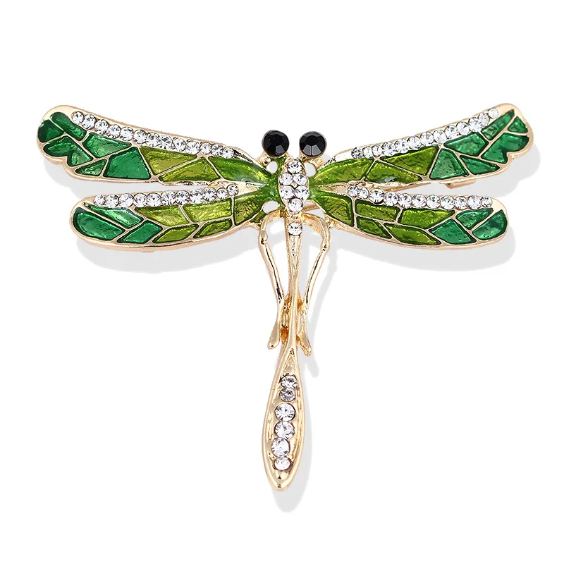 
Vintage Dragonfly Brooch High Quality Insect Crystals Lapel Collar Jewelry Accessories Pin Brooch 