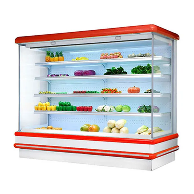 refrigeration commercial display supermarket refrigerator chiller cooler rack for fruits and vegetables store storage