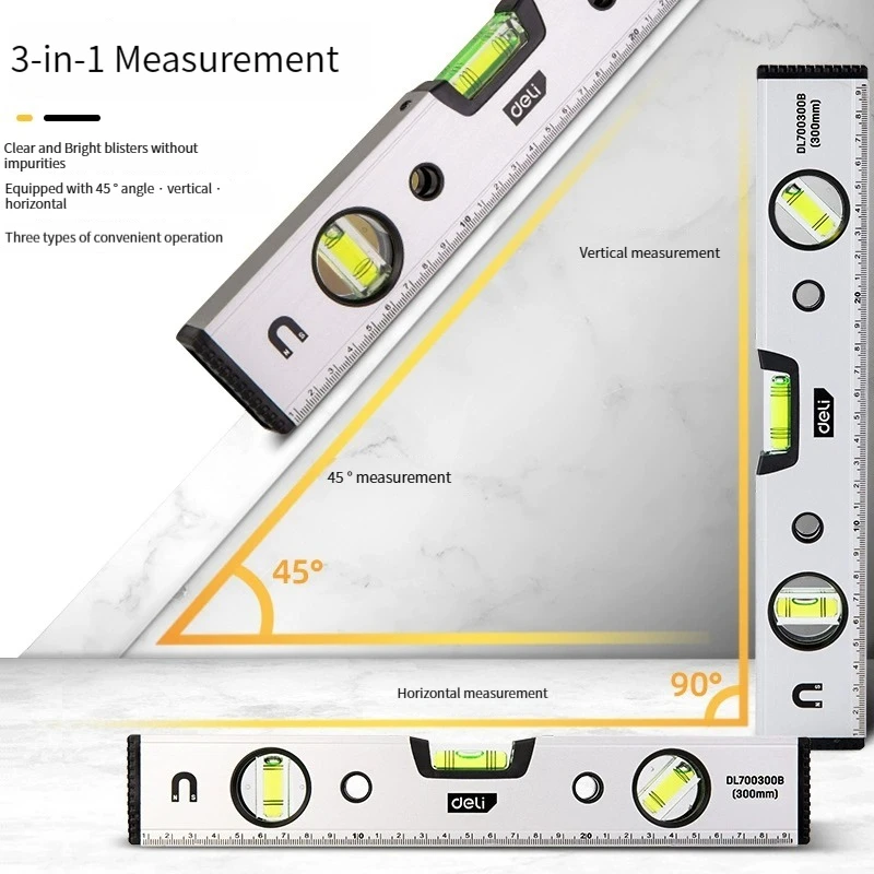 Deli DL9020 tool horizontal ruler high precision balancer strong magnetic ruler household use