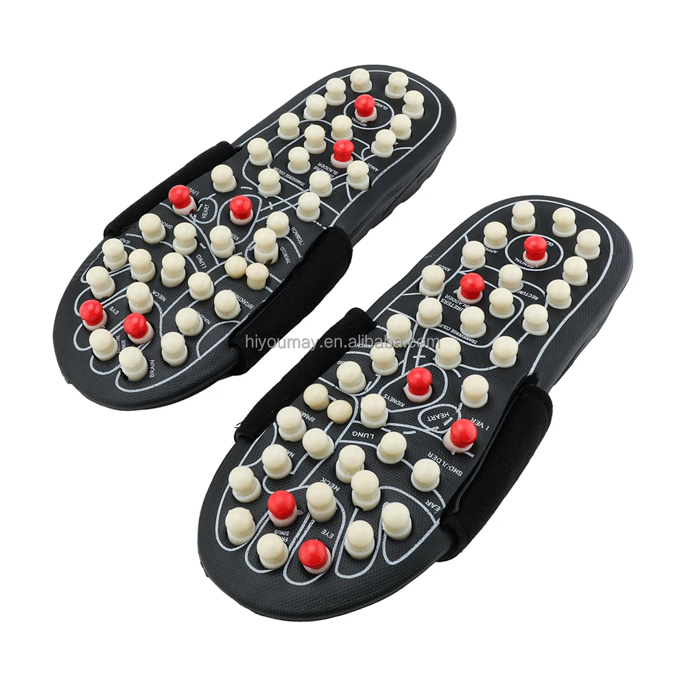 Healthy Tourmaline Stone Foot Acupoints Massage Nodes Simulated Human Finger Pressure Foot Massage Slipper