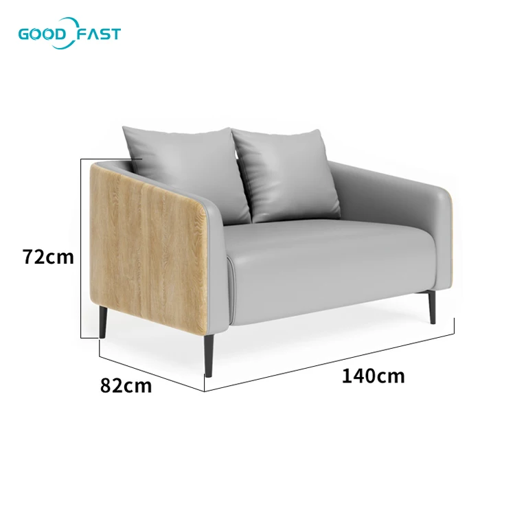Simple Design Office Sofa Set Conference Office Sofas Manufacturers Office Waiting Leather Sofa With Wood Grain Leg