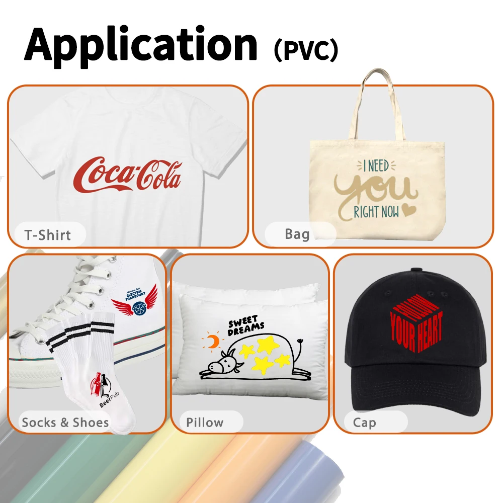 
Custom Textile T Shirt PVC Thermal Press Vinyl Rolls HTV Film Heat Transfer Vinyl For Tshirt Clothing Logo 