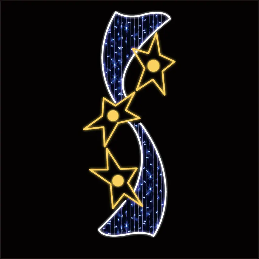 2019 New Xmas Decoration Led Motif Light For Pole Christmas Decorative Outdoor Pole Street Motif