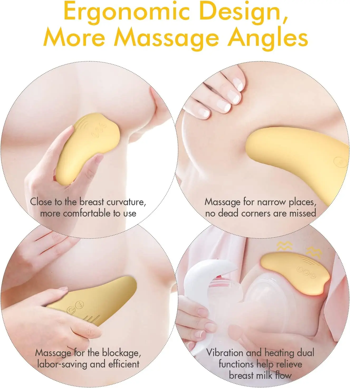 Original Manufacturer Breastfeeding Lactation Massager Multiple Modes and Heat for Clogged Milk Ducts