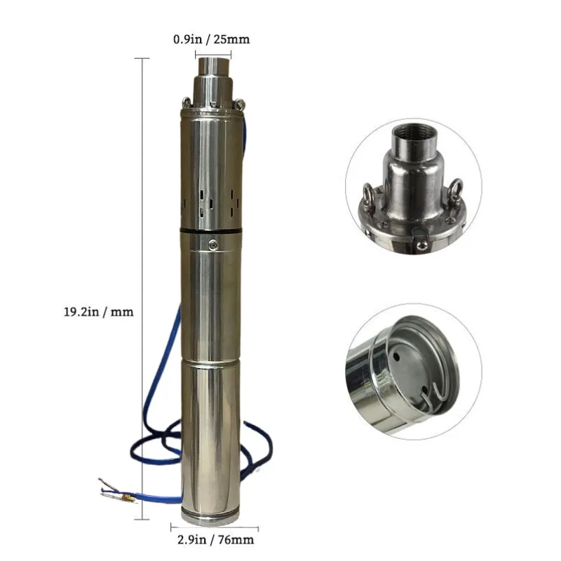 DC 24V48V Submersible Pump 3 Inch Solar Water Pump Irrigation Solar Screw Pump