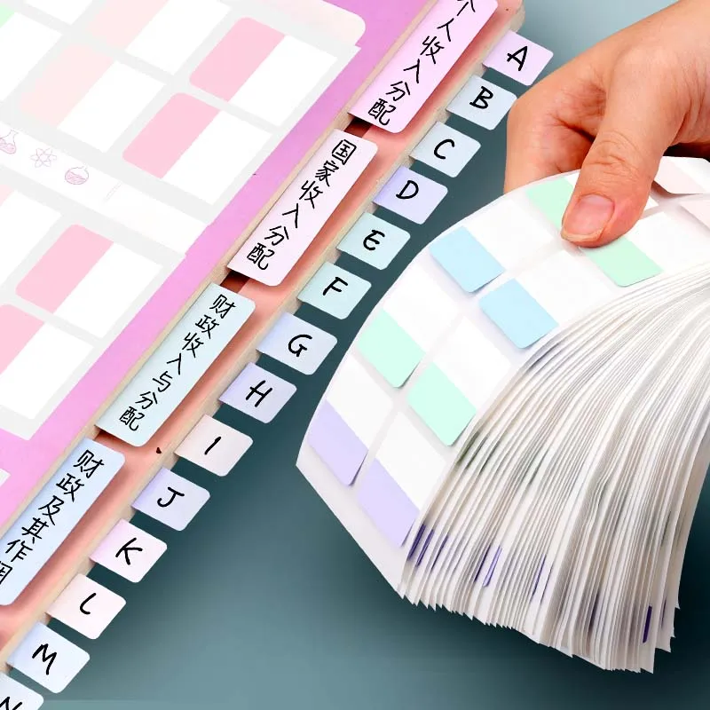 Creative school student sticky memo pad index label note paper mark solid color basic mark sticker index sticker