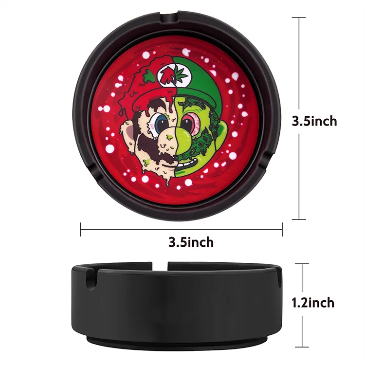 New Products Custom Logo Portable Round Pocket Creative Cigarette Silicone Cigar Ash Tray Car Ashtray