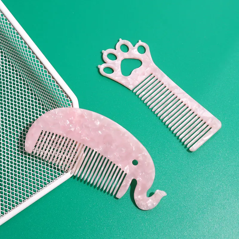 Детская расческа для волос в Корейском стиле с милыми мультяшными героями, Экологически чистая ацетатная розовая Расческа с тонкими зубьями, Детская расческа для волос для маленьких девочек, Набор детских расчесок от производителя
