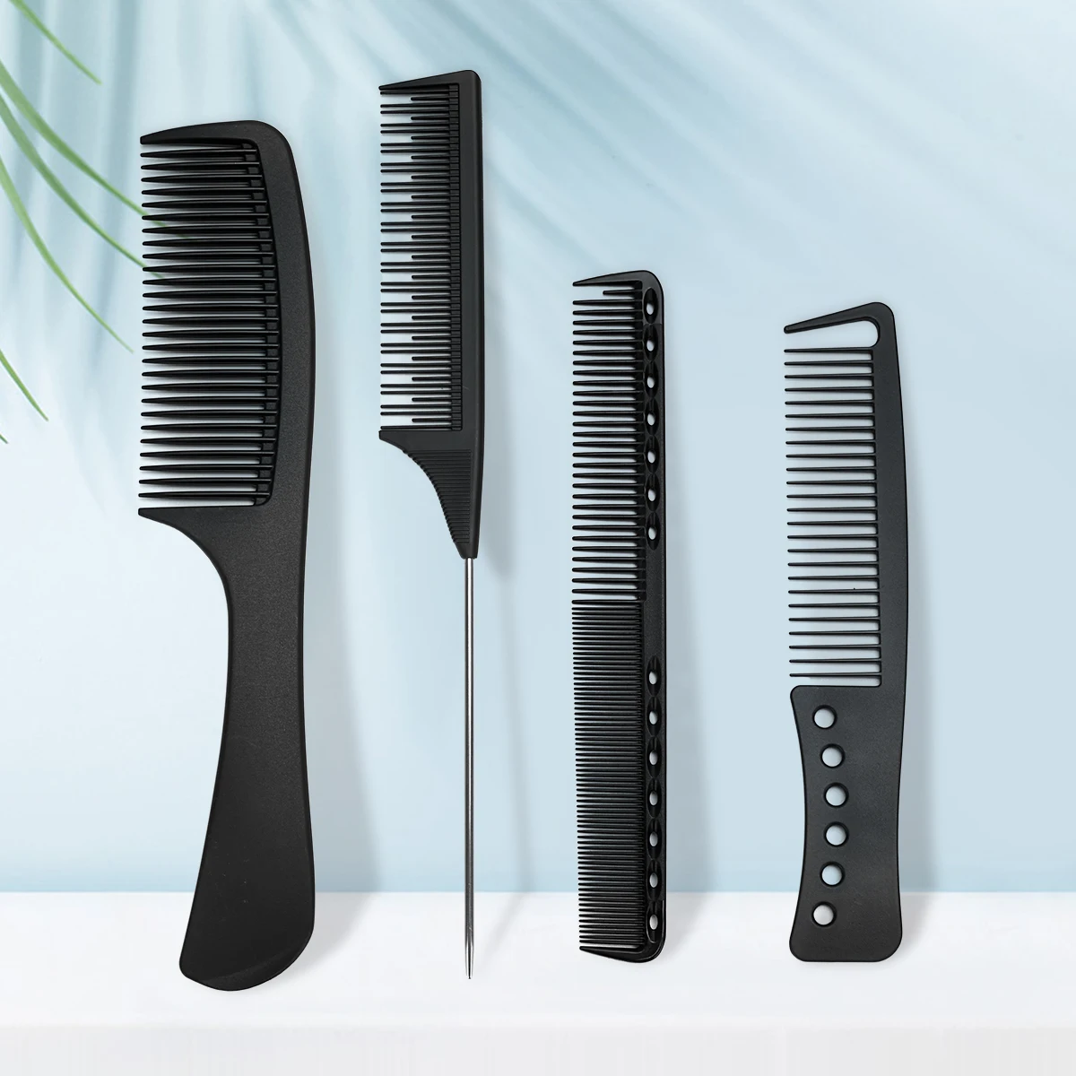 Wholesale High Quality Black Hair Combs Set Hair Styling Hairdressing Antistatic Carbon Fiber Comb for Hair Cutting