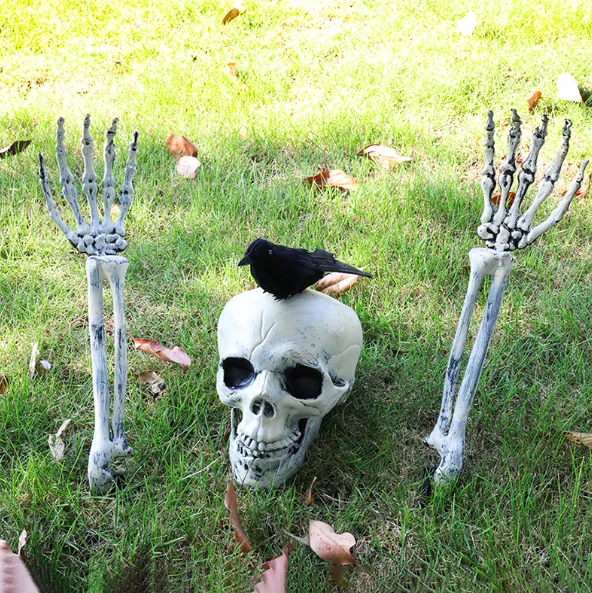 Wholesales Realistic Skeleton Stakes Halloween 2022 Decorations for Lawn Stakes Garden halloween plastic skull decorations