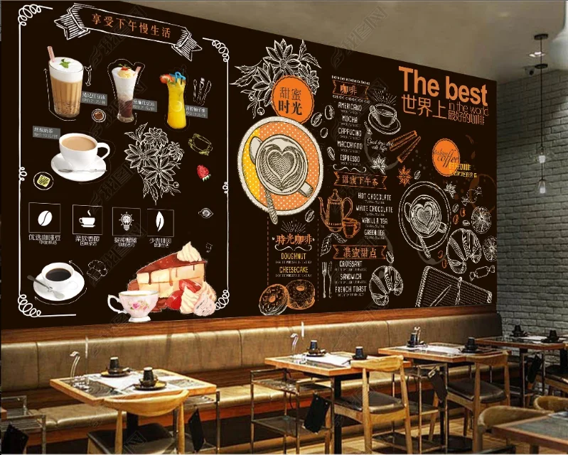 Custom 3D Photo Wallpaper European Style Retro Street Cafe Restaurant Backdrop Decoration Mural Wall Paper