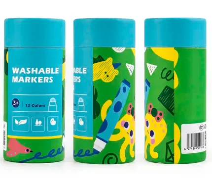 12-pack non-toxic washable marker set with round head for kids