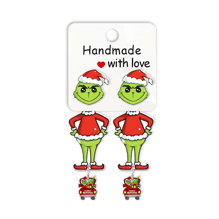 Cross-border Hot-selling Christmas Earrings Cartoon Green Monster Frog Studs Earrings Three-dimensional Animal Jewelry