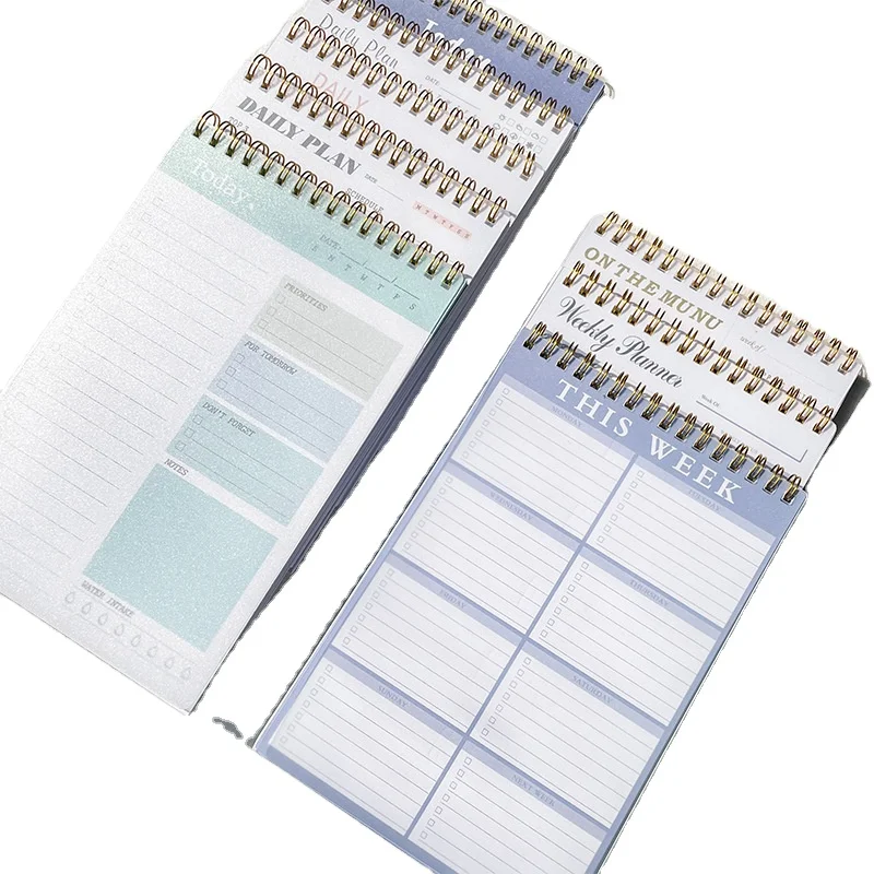 A5 Spiral notebook PP cover schedule Planner Daily Planner Weekly Planner English notepad School supplies customization