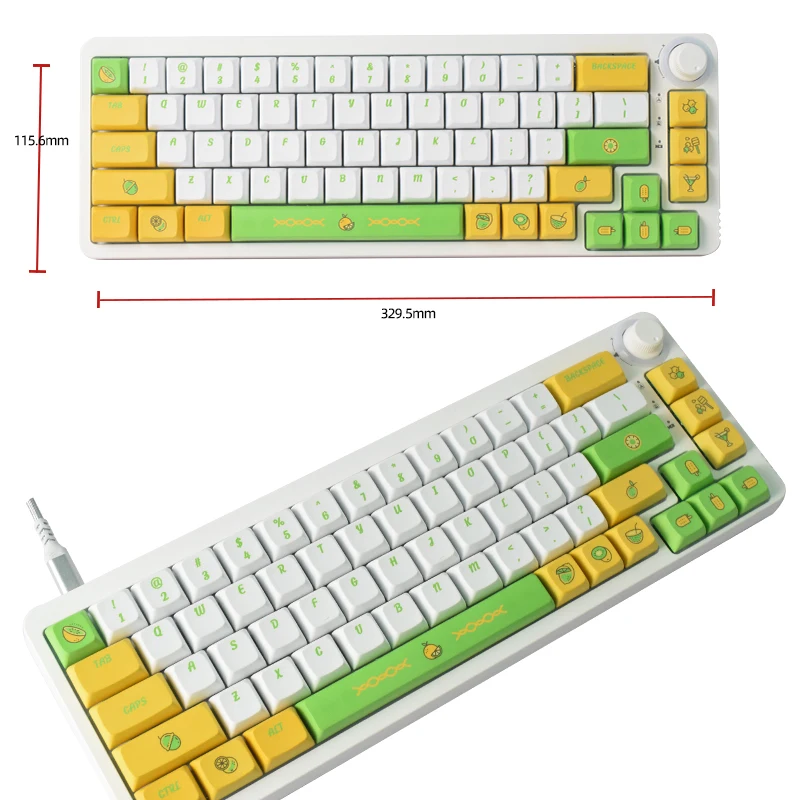 DIY Moded AF670 BT5.0 2.4Ghz Wireless Keyboard RGB Gaming Mechanical Keyboard With Knob Volume