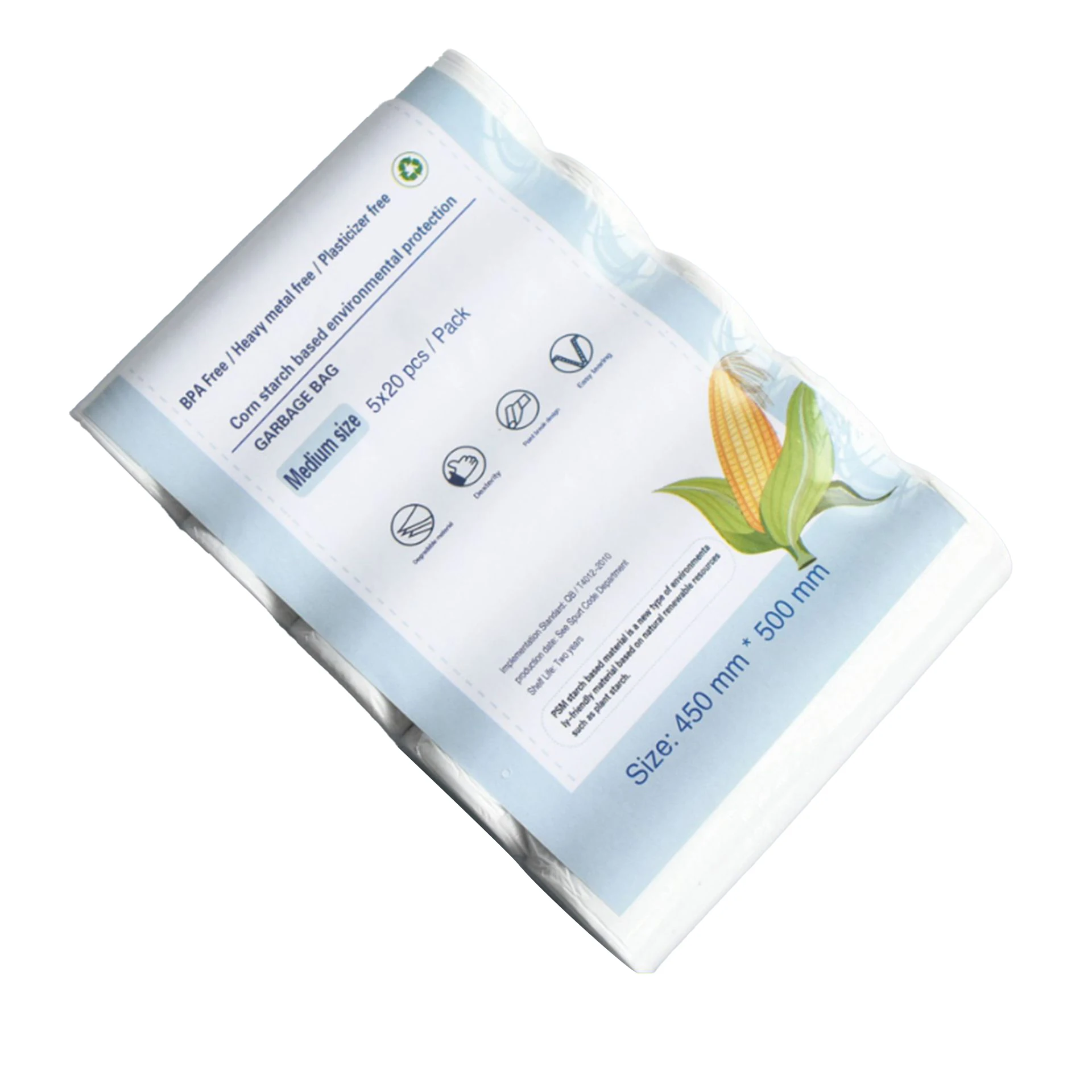 Factory Direct Compostable Pla Pbat Plastic Dog Poop Bag 100% Natural Entirely Cornstarch Biodegradable Plastic Bag