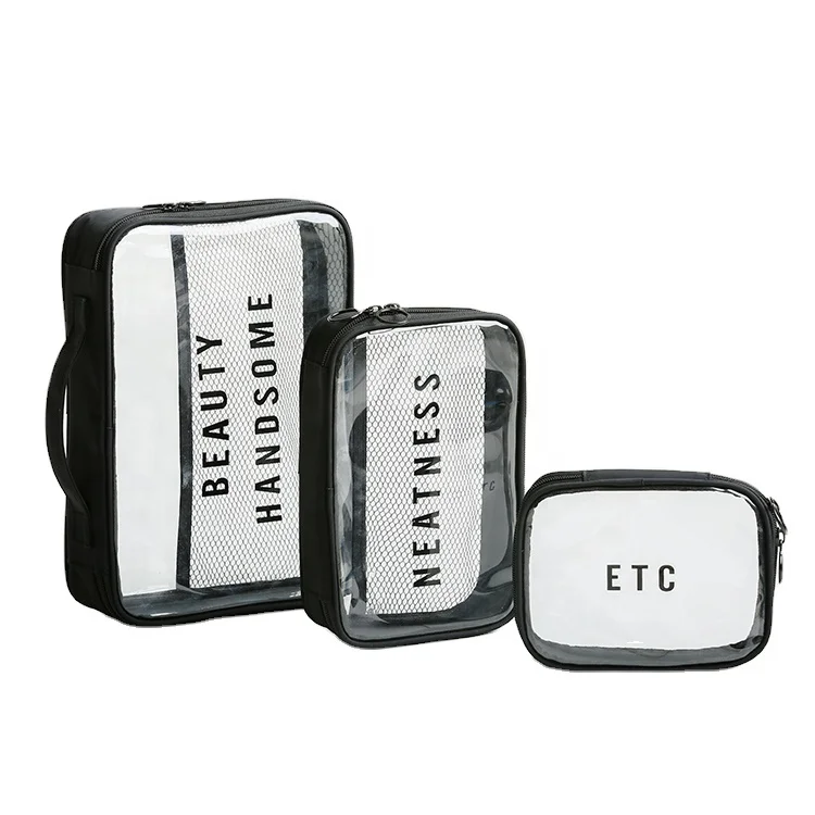 Travel Luggage Pouch Custom Clear Transparent PVC Travel makeup Toiletry Bag