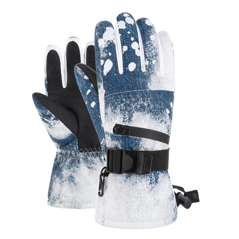 Winter Ski Gloves Plus Velvet Warm Touch Screen Snowboard Racing Waterproof Gloves For Men And Women