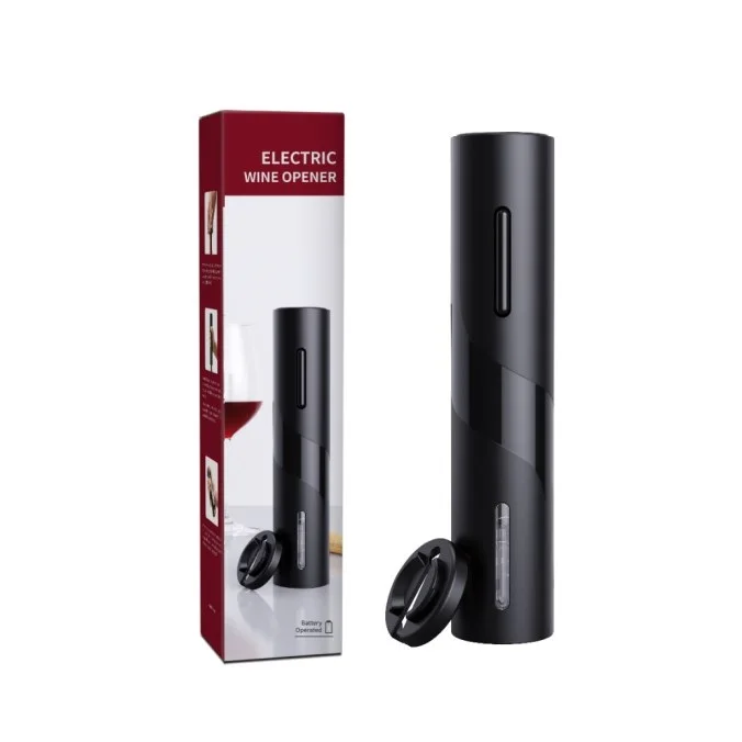 Promotional Hot Sale Business Gift Wholesale Good Price Battery Operated Automatic Black Electric Corkscrew Wine Bottle Opener