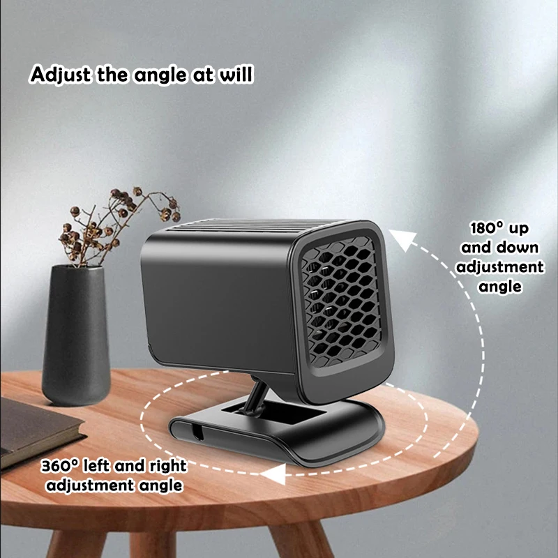 2 In 1 Heating Cooling Adjustable Car Fans Cigarette Lighter Plug Portable 12v 120w Windshield Defogger Defroster Car Air Heater