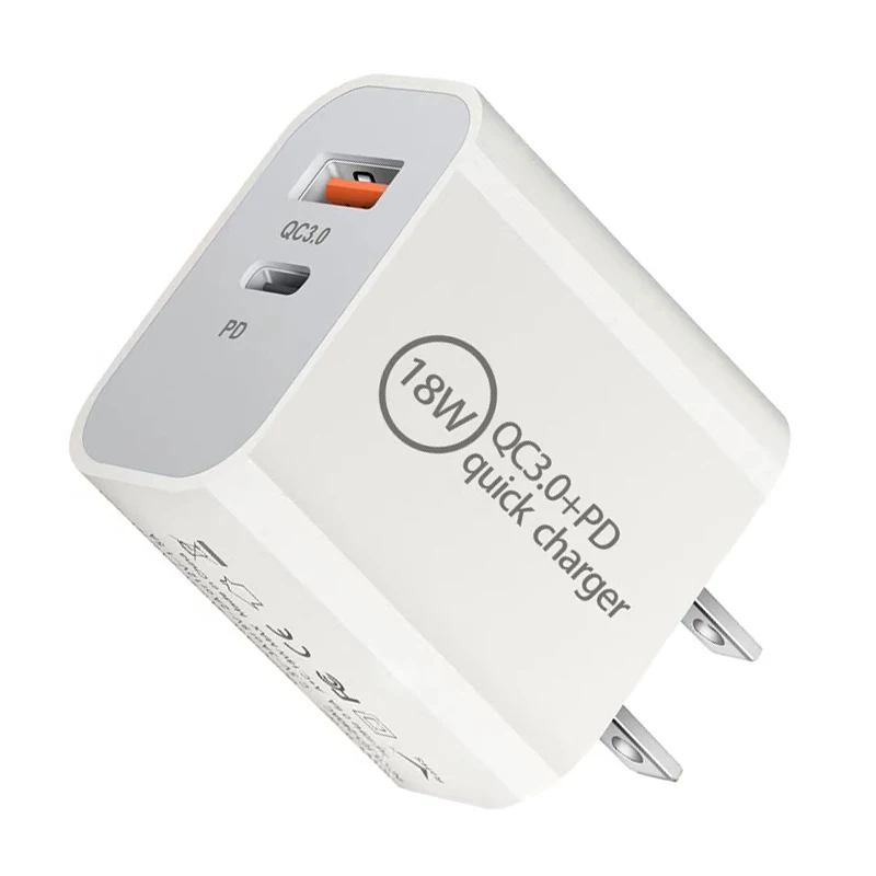 For IPhone 11 12 13 14 Wholesale Fast PD Charging Plug And Cable USB C Power Adapter Type-C 18w PD brick Charger