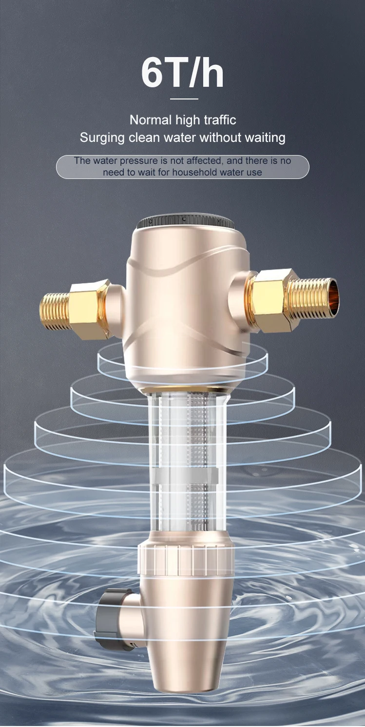 40 Micron Stainless Steel 304 Water Filter Big Flow Rate Pre Wasserfilter Pipe with Scraper