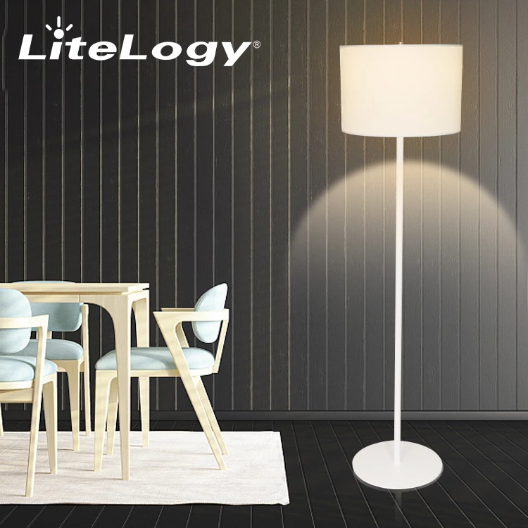 Factory Price flat pack Tall Standing Living Room Home Decor Hotel Led round fabric Floor Lamp