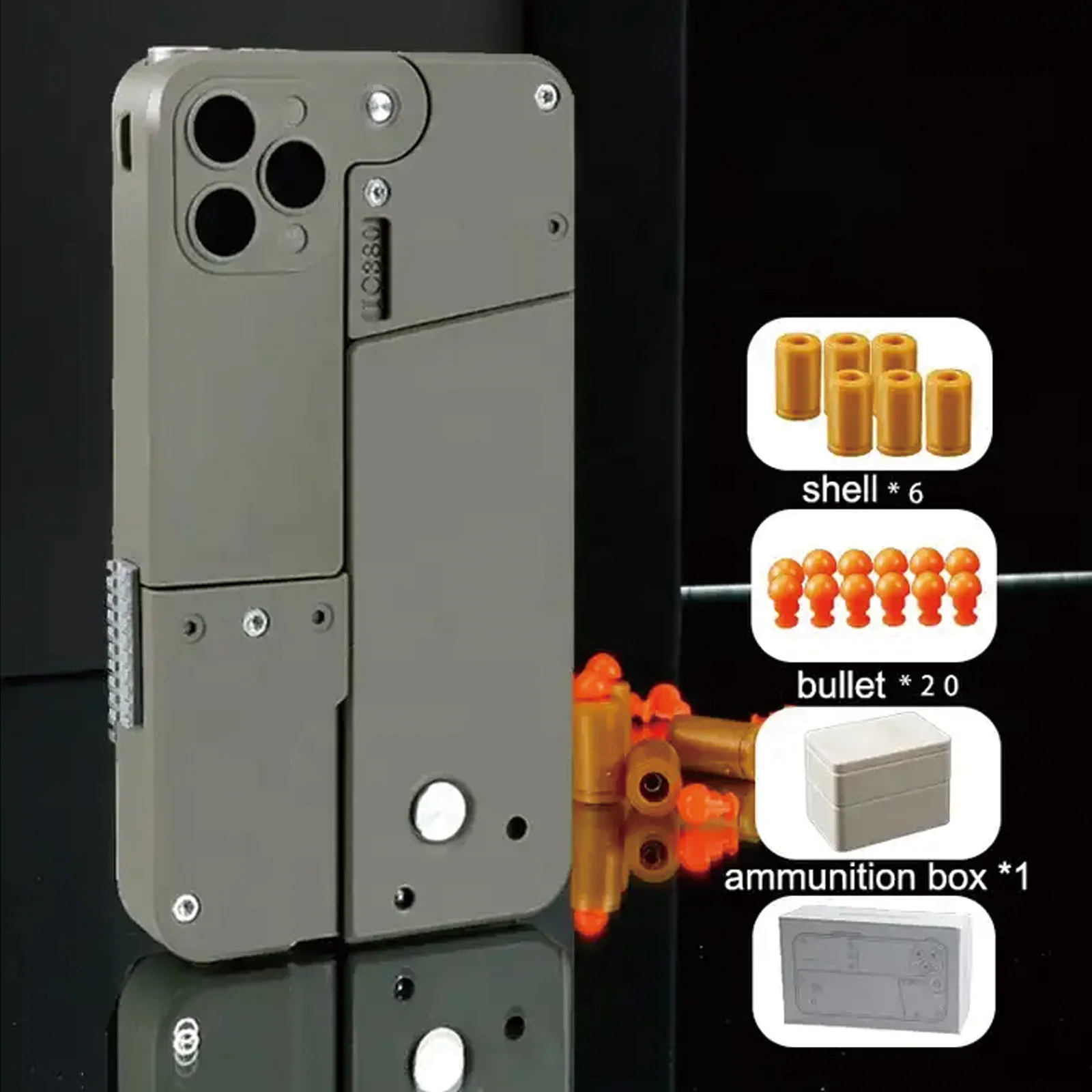 Play Cool Phone 14 Pro Max Folding Mobile Phone Metal Guns FMG9 Soft Bullet Foam Blaster Toy Gun For Boys