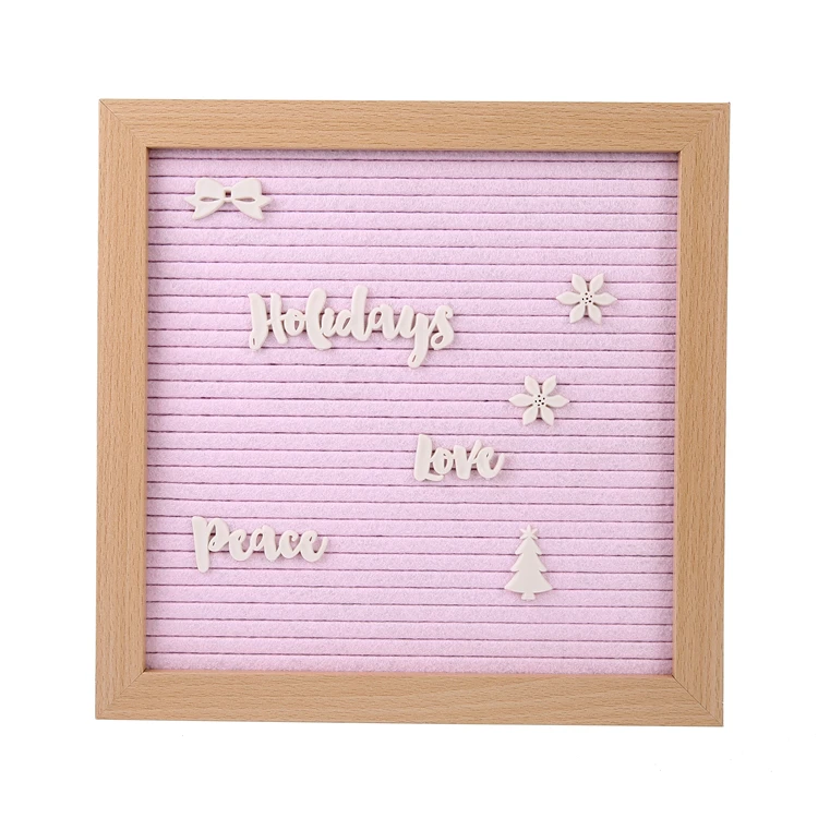 
Low Moq pink Wooden Changeable Felt Letter Board Plastic Letters Changeable 10x10 Inches Felt Letter Board 